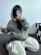 TERRY SHEEP🐑☁🤎HOODIE CARDIGAN JACKET 🤎💛🖤3COLOR