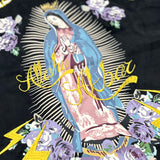 "BLESSED VIRGIN" WASHED EMBROIDERY SATIN SHIRT