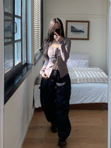 Holy Square Ribbon Corset Long Sleeve T-shirt