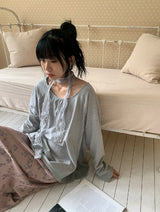 26FW★ [BAONHAUS] レニル シャーリング レイヤード ロングスリーブ Tシャツ