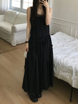 Pintuck Long Dress (2 colors)