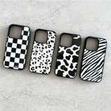 【MADE】Black&White Leopard iPhone case [Glossy Glass/Magsafe]