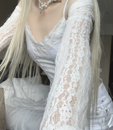 jandaru lace bolero cardigan (white)