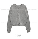 [U-BASIC/wool30%] Autumn デイリーラウンドカーディガン