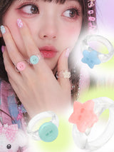 soda candy button ring (6color)