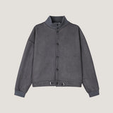 Sven Suede High-Neck Cardigan