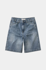 エイジスプラッターカーペンターデニムショーツ(Washed Blue)