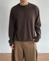 Waffle Crop Long Sleeve Tee