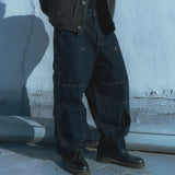 Cargo denim work pants / Deep Indigo