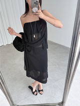 chiffon bandnig tube top (3color)