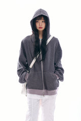 Jack pigment stripe zip-up hoodie