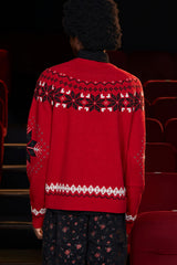 ARGYLE NORDIC KNIT / RED