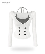 Tessa Double Button Halter Top