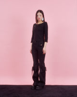 BACK RIBBON STUD T SHIRTS [3colors]