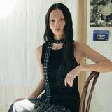 DOT pattern slim tie (black)