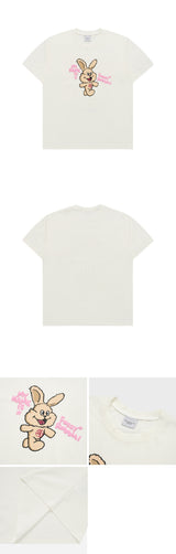[24SS] マイネームイズファジーラビット半袖Tシャツ CREAM