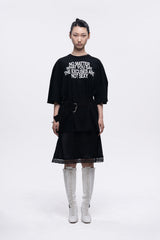 LETTERING BOXY FIT T-SHIRT - BLACK