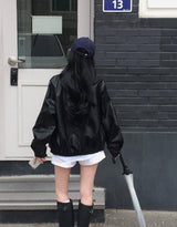 [Bellide made/Overfit] ロックシックレザーブルージャケット