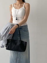 Ribbed U-neck Bra Top Sleeveless