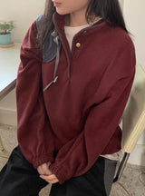 [unisex] Baldeto Brushed Color Matching Fleece Sweatshirt