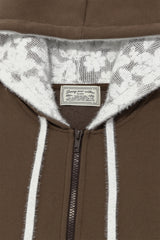フラッフィージップアップフーディー (Brown)