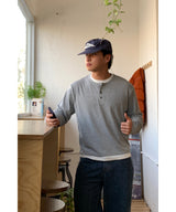 ヘンリーネックレイヤードクロップTシャツ