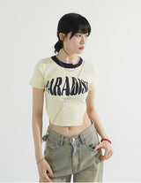 パラダイスサイドカッティングクロップドTシャツ