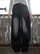 Wrap washing wide denim-PT