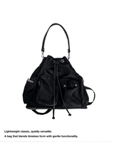 モネット２ウェイナイロンポケットバックパック&ショルダーバッグ (Black)