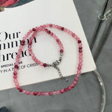 Flamingo Stone Dot Necklace