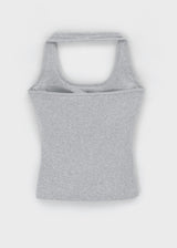 [B-BASIC] Ribbed Halter Sleeveless Top (Built-in Cap)