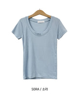 [U-BASIC] [1+1] Mitzu U-neck short sleeves