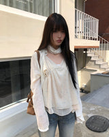 Buhin シフォンフリルスリーブレスブラウス