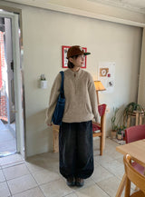 マベッツバルーンワイドデニム裏起毛パンツ