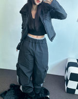 TRACK CARGO STRING PADDING PANTS ❤🖤🤎💚💙5COLOR
