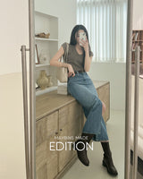 【MADE】Slit denim long skirt