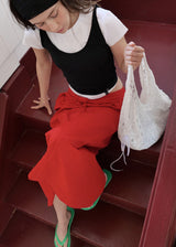 [shiwonderful x voor] Floral Lace Shirring Shoulder Bag_White