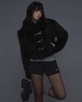 Rabbit Hook Crop Fur Jacket