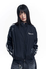 Dirty Nylon Piping Track Jacket - Black
