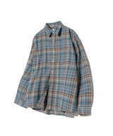 87-STAN083 レトロプレイドオーバーフィットポケット長袖チェックシャツ