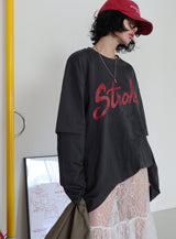 Laxique Sleeve Layered Oversized Fit T-shirt