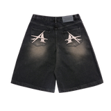 25SS POINT LOGO POCKET DENIM SHORT PANTS BLACK
