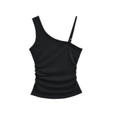 Amaris Asymmetric Strap Ruched Top