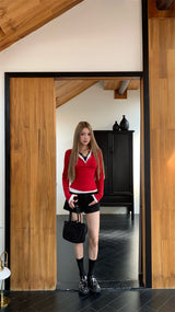 レースレイヤード長袖VネックTシャツ