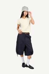 Vカラー クロップ トップ