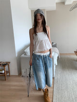 SMOKE PUNCHING BLOUSE TOP