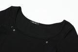 アイレットサイドカットTシャツ(black)