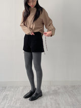 Checked shirring raglan blouse