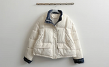 Daring checkered lining point short padded coat