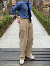 Nerd Two-tuck Cotton Pants